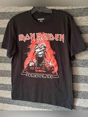 Iron Maiden Powerslave Black Graphic Band T-Shirt Men’s Small EUC